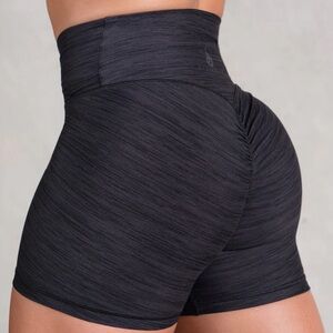 Ryderwear ICON CROSS OVER SCRUNCH SHORTS in Black Marl